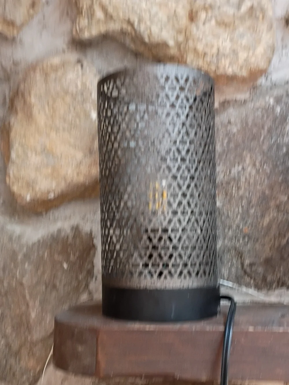 Decorative Black Metal Lattice Table Lamp - Unbranded